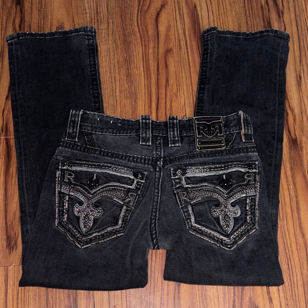 Rock Revival Black Boot Cut Jeans. FIRM
